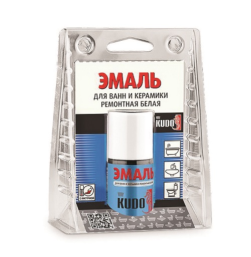 Эмаль для реставрации ванн и керамики KU-7K1301 KUDO 15 мл белая